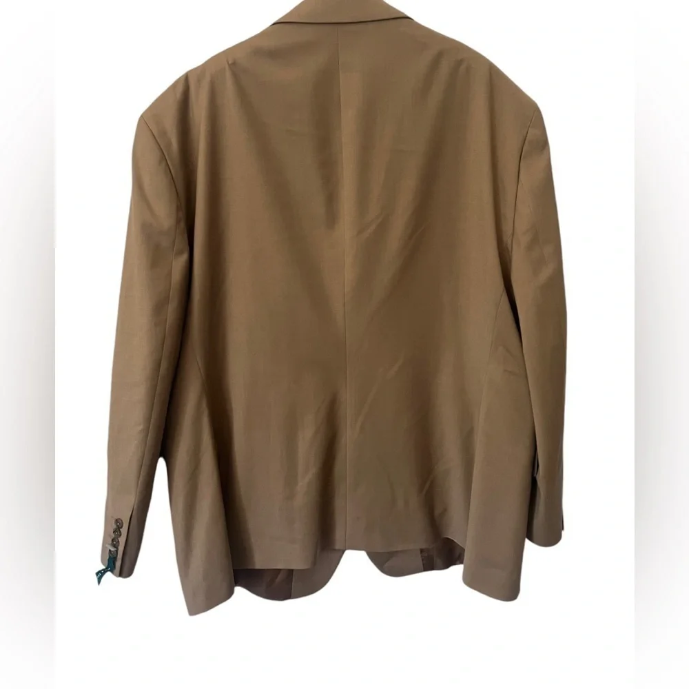 Men's Stafford Big & Tall Wool  blend Suit Jacket - Dark Tan size 52BGRG